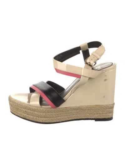 Pre-owned Lanvin Leather Sandals In Black