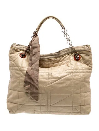 Pre-owned Lanvin Leather Tote In Neutrals