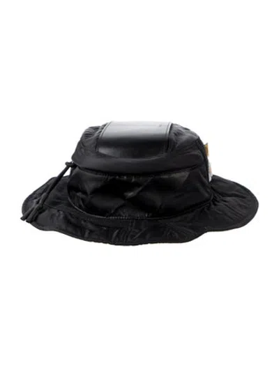 Pre-owned Lanvin Leather Trim Bucket Hat In Black