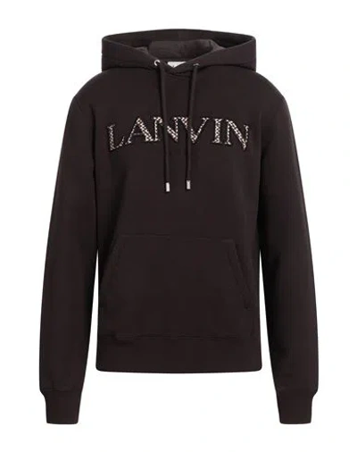 Lanvin Man Sweatshirt Dark Brown Size M Cotton, Polyester