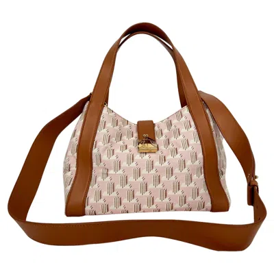 Pre-owned Lanvin Mother And Child Graphic-print Tote Bag In Pink Canvas