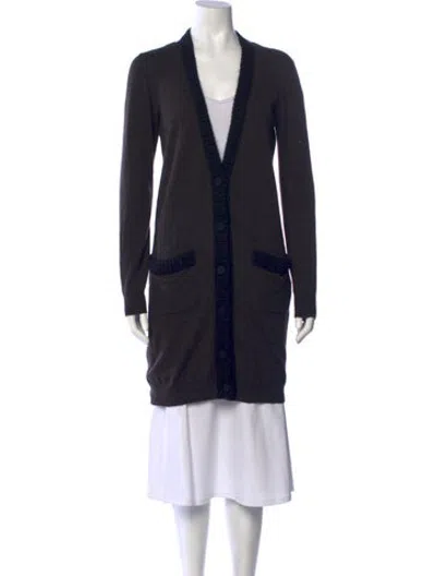 Pre-owned Lanvin Open Front Sweater In Black