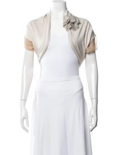 Pre-owned Lanvin Open Front Sweater In Neutrals