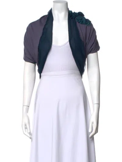 Pre-owned Lanvin Open Front Sweater In White