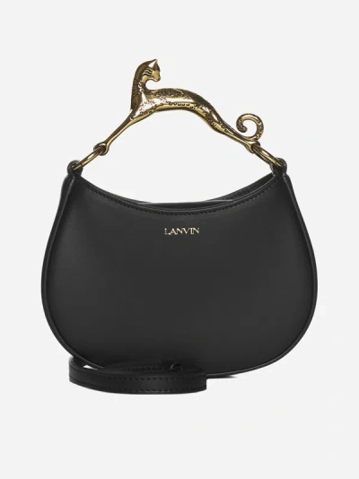 Lanvin Paris Hobo Cat Nano Leather Bag In Black