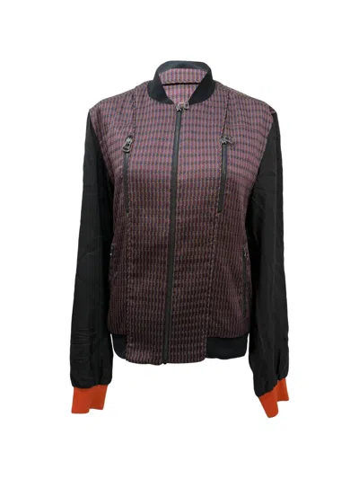 Pre-owned Lanvin Patterned Zipped Bomber Jacket In Red