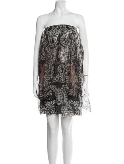 Pre-owned Lanvin Silk Mini Dress In Black