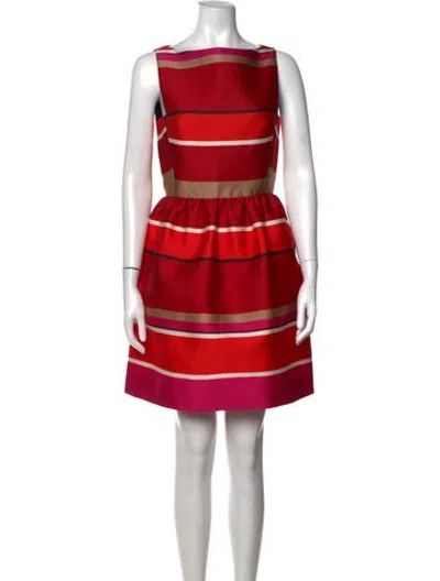 Pre-owned Lanvin Striped Mini Dress W/ Tags In Red