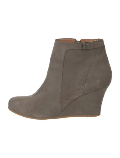 Pre-owned Lanvin Suede Boots In Grey