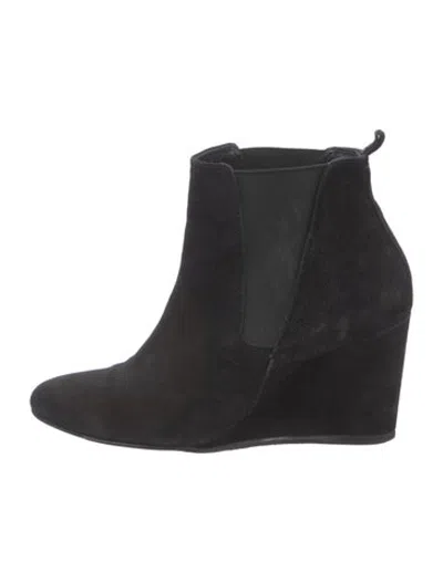 Pre-owned Lanvin Suede Chelsea Boots In Black