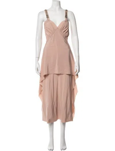 Pre-owned Lanvin Vintage Midi Length Dress In Pink