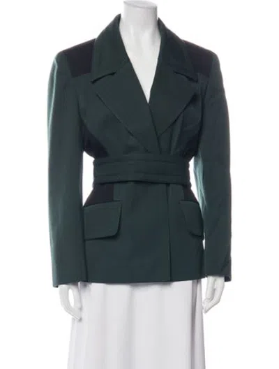 Pre-owned Lanvin Virgin Wool Blazer In Black/green