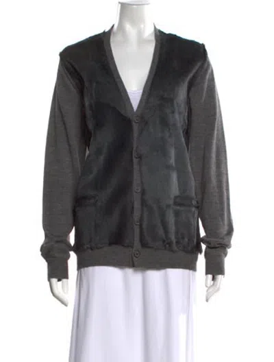Pre-owned Lanvin V-neck Sweater In Grey