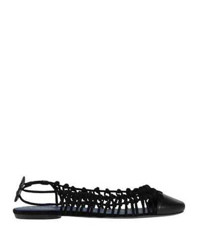 Lanvin Woman Ballet Flats Black Size 9 Leather