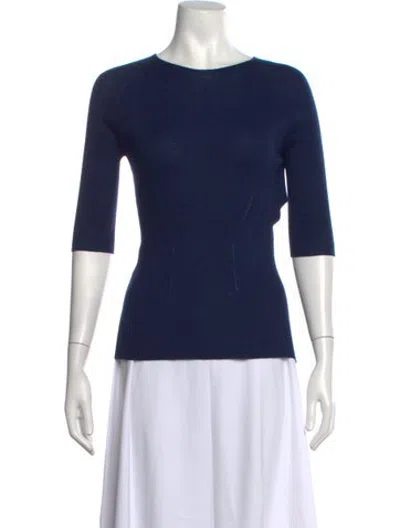 Pre-owned Lanvin Wool Crew Neck Sweater In Blue
