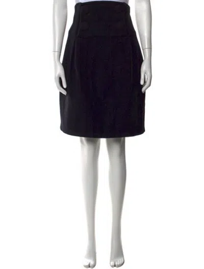Pre-owned Lanvin Wool Mini Skirt In Black