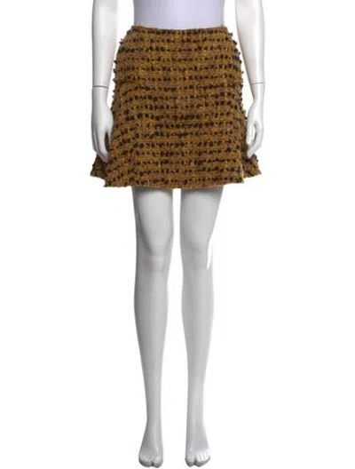 Pre-owned Lanvin Wool Mini Skirt In Yellow