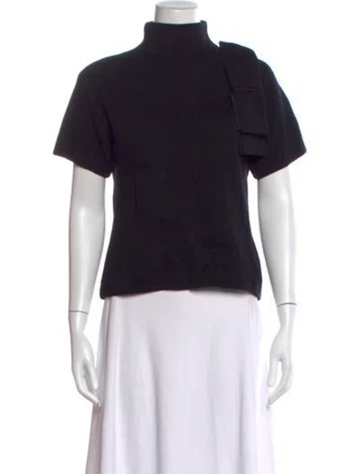 Pre-owned Lanvin Wool Mock Neck Sweater In Black