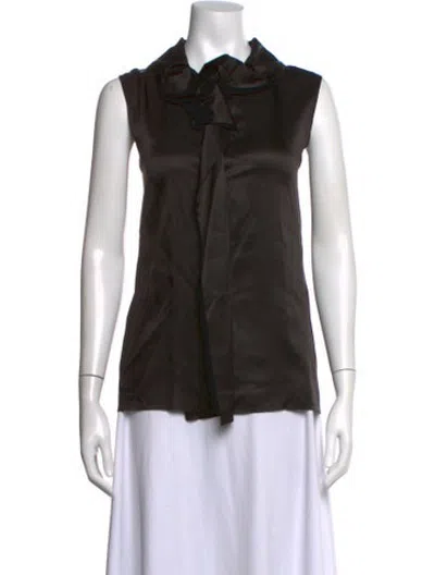 Pre-owned Lanvin Wool Sleeveless Blouse In Black