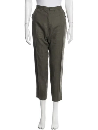 Pre-owned Lanvin Wool Straight Leg Pants In Green