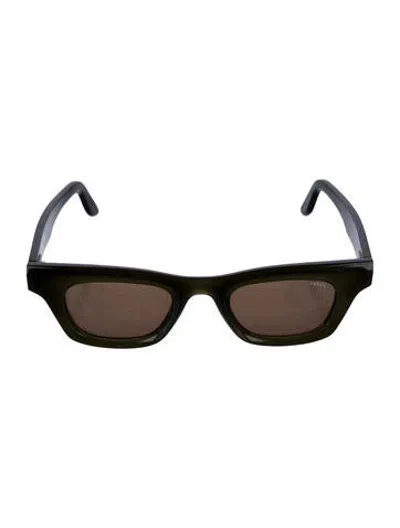 Pre-owned Lapima Square Tinted Sunglasses In Green