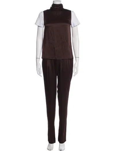 Pre-owned Lapointe Acetate Pant Set W/ Tags In Brown