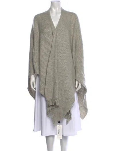 Pre-owned Lapointe Cashmere Open Front Sweater In Grey