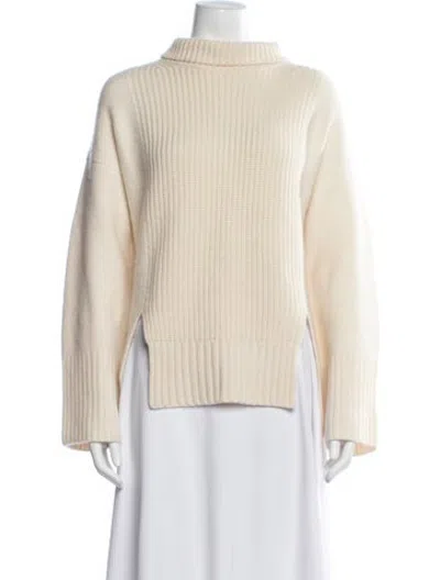 Pre-owned Lapointe Cashmere Turtleneck Sweater In Neutrals