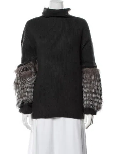Pre-owned Lapointe Fox Turtleneck Sweater In Grey