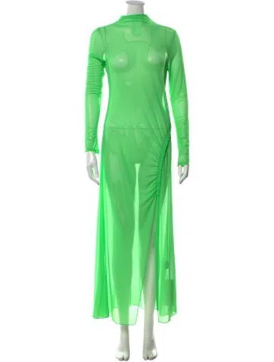 Pre-owned Lapointe Mesh Long Dress W/ Tags In Green