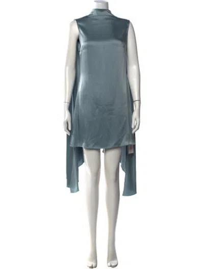 Pre-owned Lapointe Mock Neck Mini Dress W/ Tags In Blue