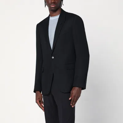 Lardini Black Single-breasted Jacket In Wool Blend