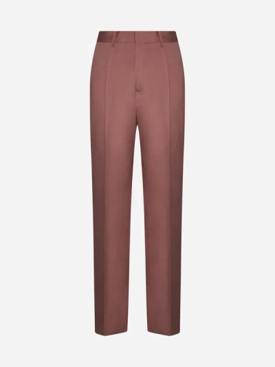 Lardini Miami Wool-blend Trousers In Pink