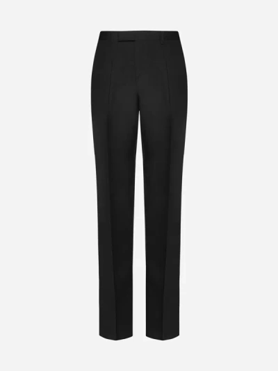 Lardini Viscose And Silk Trousers In Black