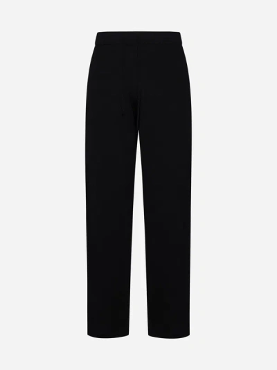 Lardini Wool-blend Knit Trousers In Black