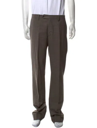 Pre-owned Lardini Wool Dress Pants In Brown