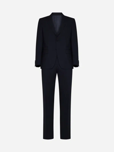 Lardini Wool Single-breasted Suit In Blu
