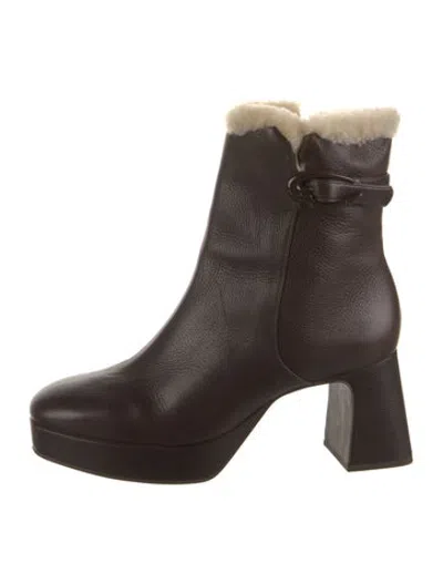 Pre-owned Larroude Leather Boots In Brown