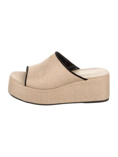Pre-owned Larroude Slides In Neutrals