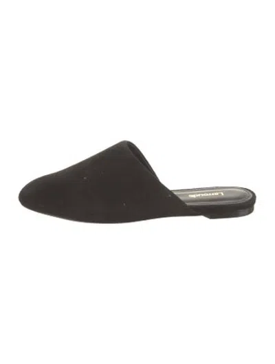 Pre-owned Larroude Suede Mules In Black