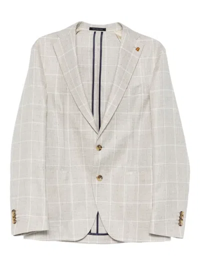 Latorre Check-pattern Single-breasted Blazer In White