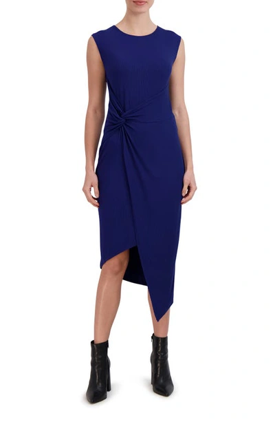 Laundry By Shelli Segal Knot Front Midi Dress In Navy