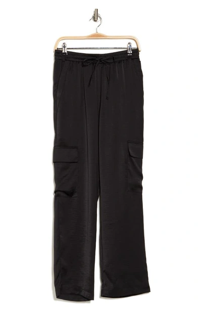 Laundry By Shelli Segal Satin Cargo Pants In Black