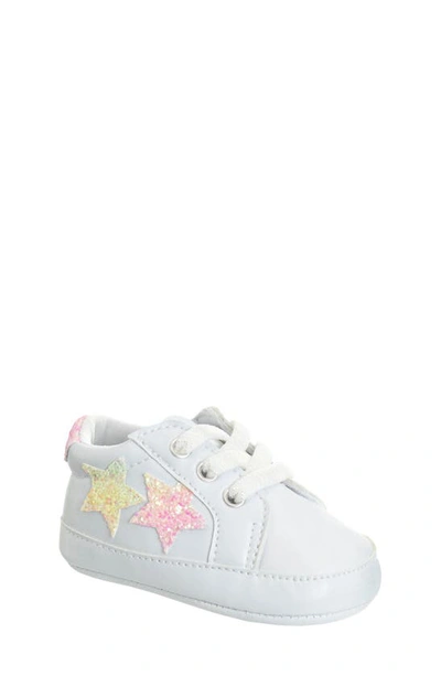 Laura Ashley Kids' Glitter Star Sneaker In White Multi