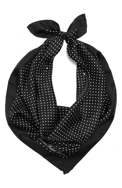 Lauren Ralph Lauren Classic Polka Dot Silk Square Scarf In Black