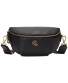 Ralph Lauren Leather Marcy Small Belt Bag In Black