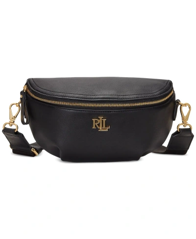 Lauren Ralph Lauren Leather Marcy Small Belt Bag In Black