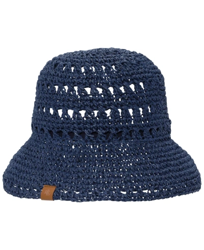 Lauren Ralph Lauren Paper Straw Crochet Bucket Hat In Indigo Dusk