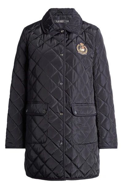 Lauren Ralph Lauren Quilted Coat In Dark Navy