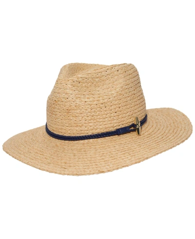 Lauren Ralph Lauren Raffia Fedora With Braided Band Hat In Brown